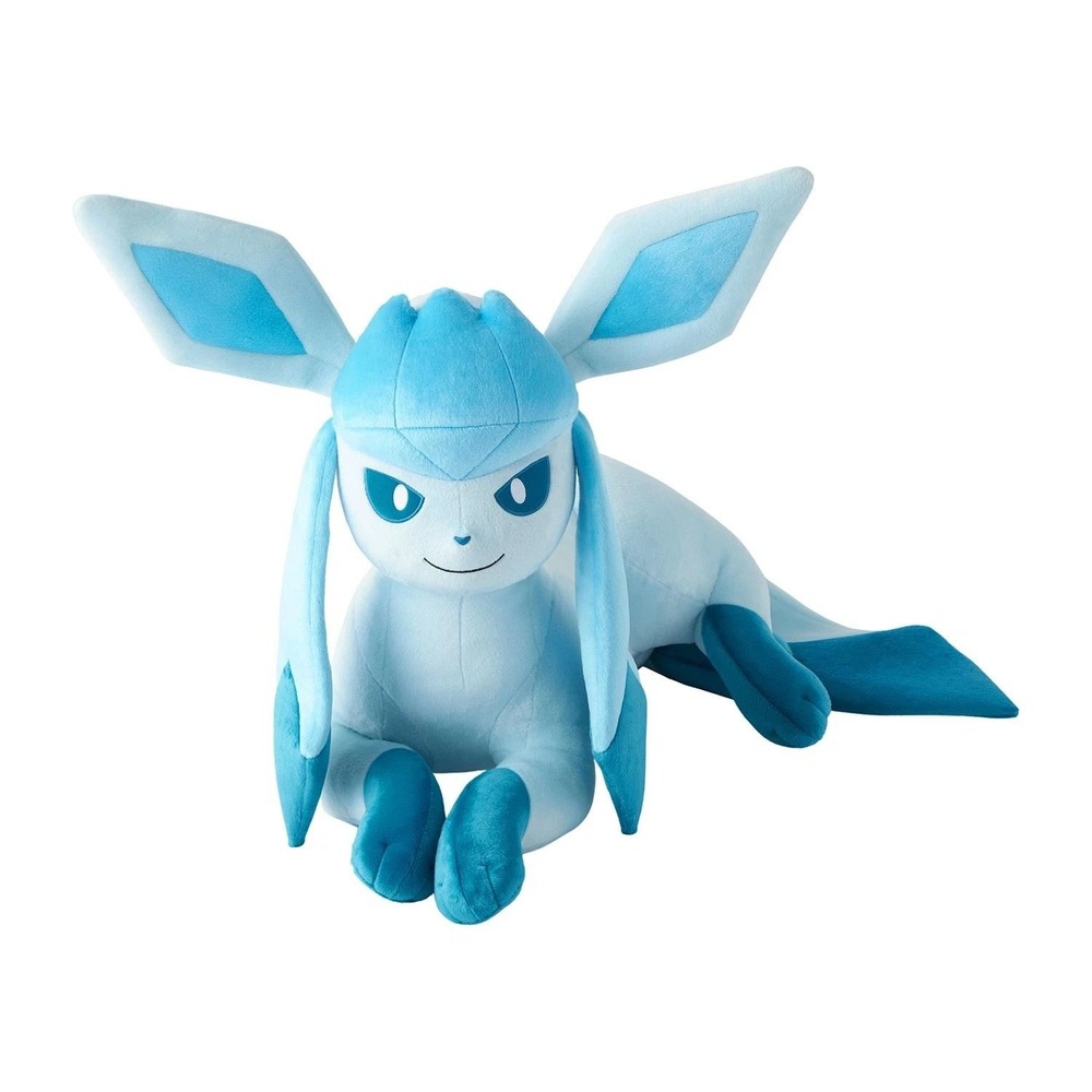 Pokemon Center Life Size Glaceon Jumbo Plush Doll Lying Down NEW IN HAND 31"